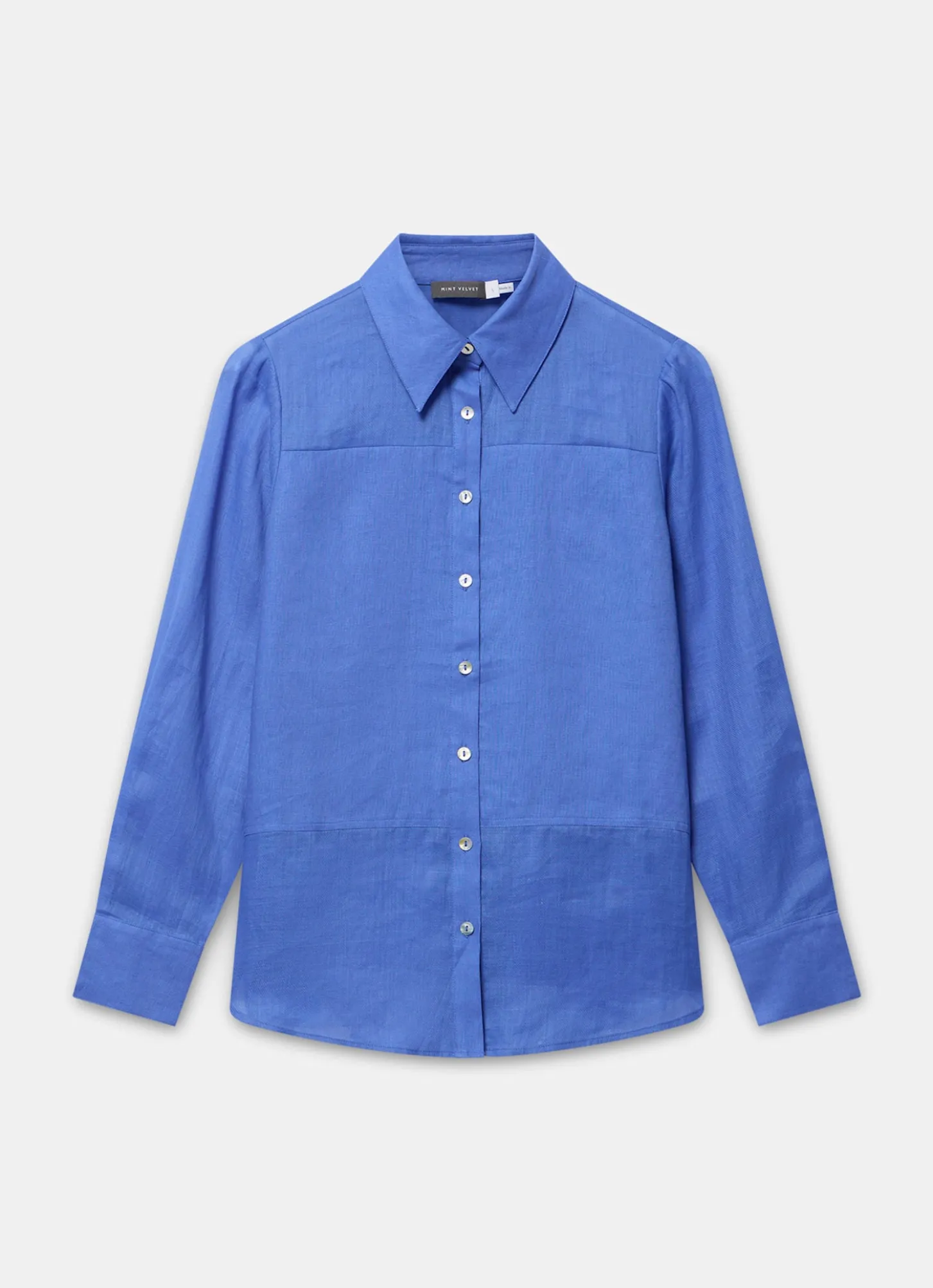 Blue Linen Blend Shirt
