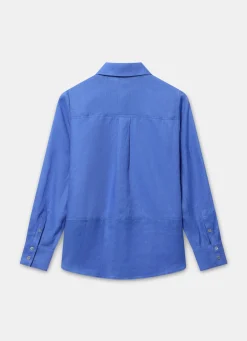 Blue Linen Blend Shirt