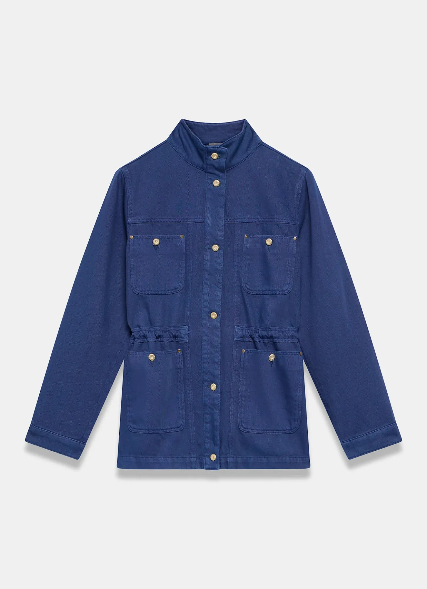 Blue Washed Cotton Utility Shacket