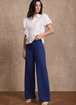 Blue Washed Refined Wide Jeans