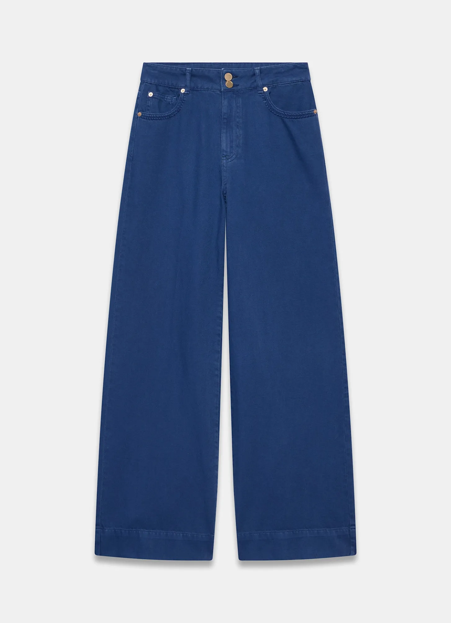 Blue Washed Refined Wide Jeans
