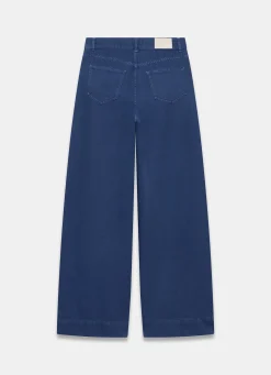 Blue Washed Refined Wide Jeans