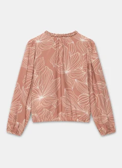 Brown Floral Print Blouse