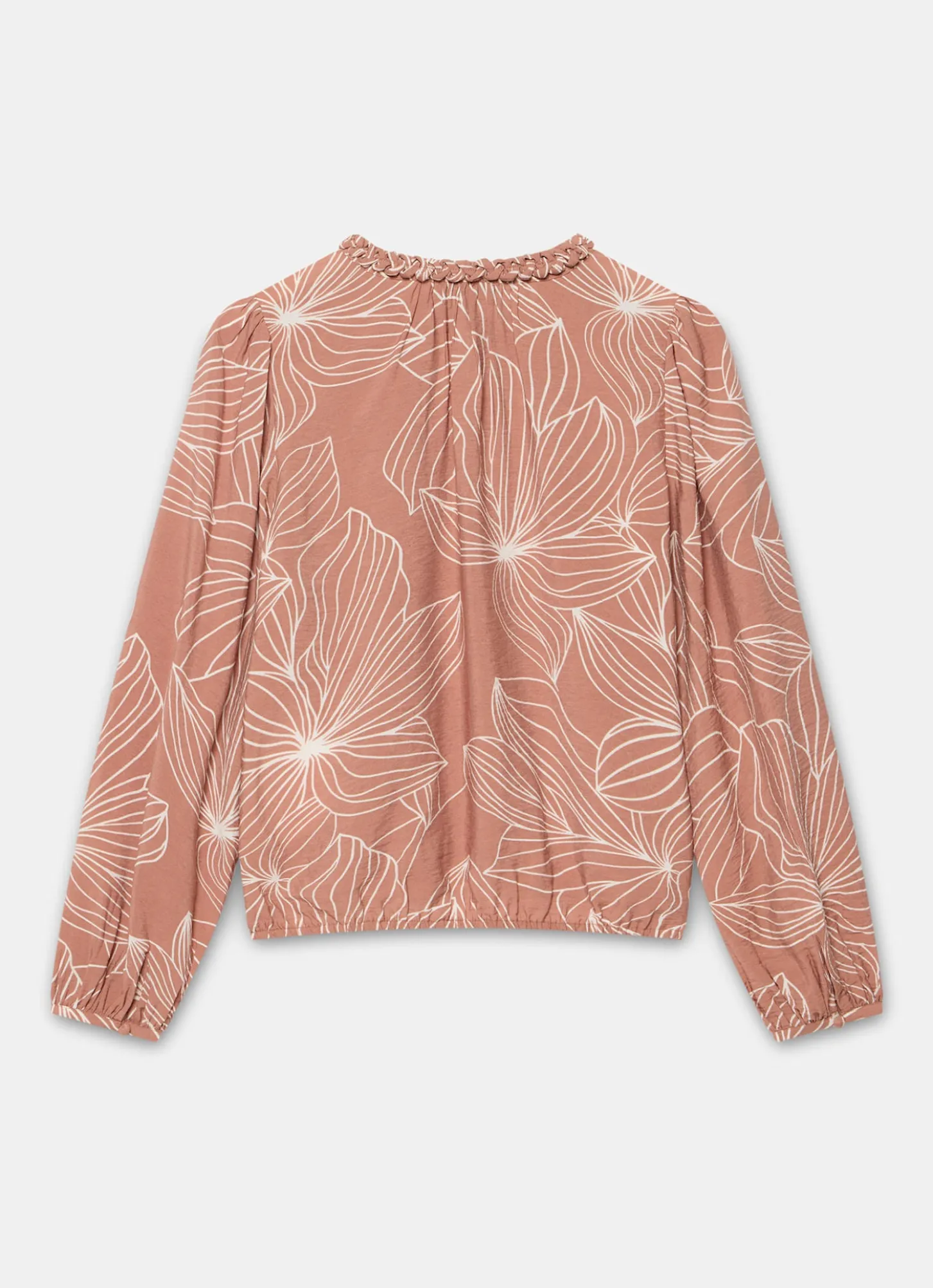 Brown Floral Print Blouse