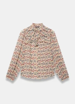 Brown Floral Print Blouse