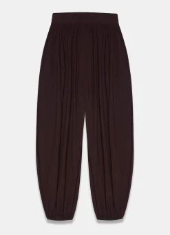 Brown Jersey Balloon Trousers