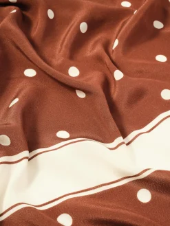 Brown Polka Dot Print Scarf