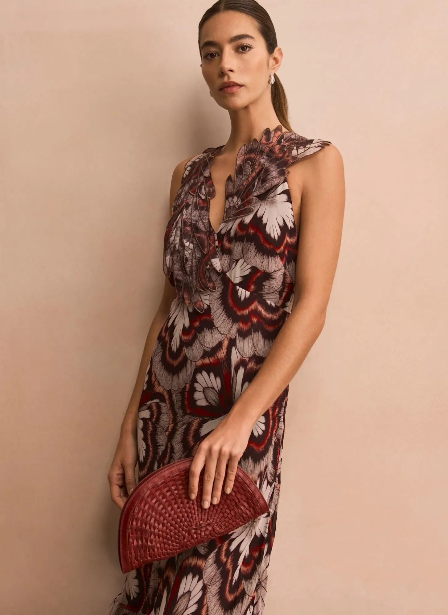 Brown Printed Maxi Dress