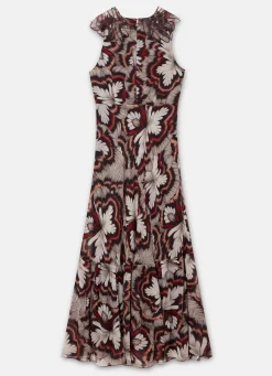 Brown Printed Maxi Dress