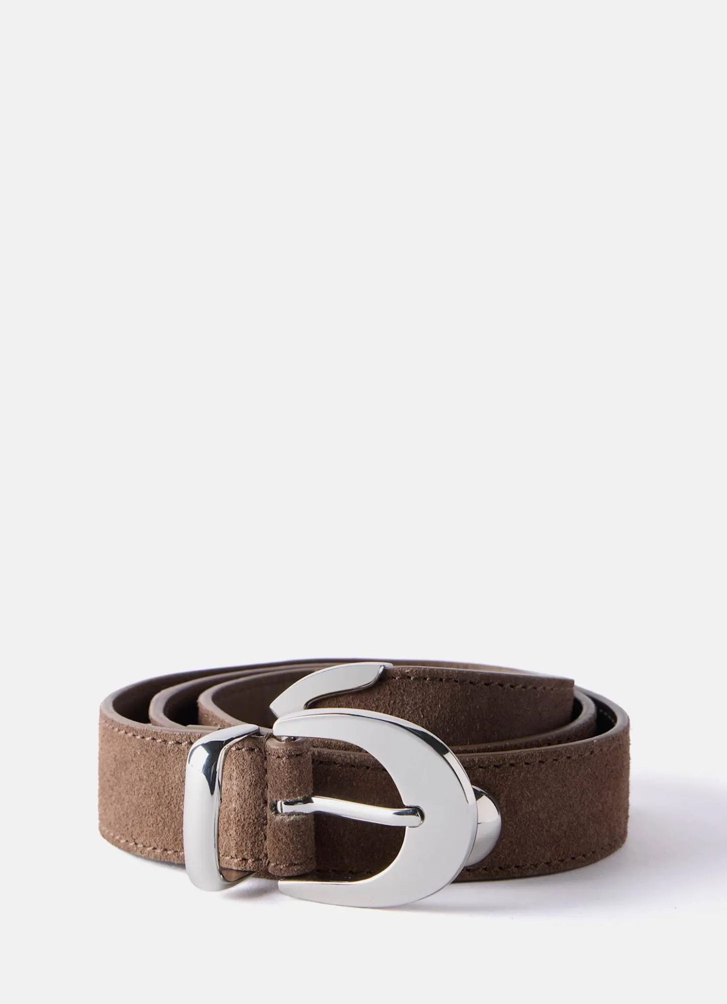Brown Studded Suede Belt