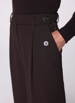 Brown Tailored Wide Trousers