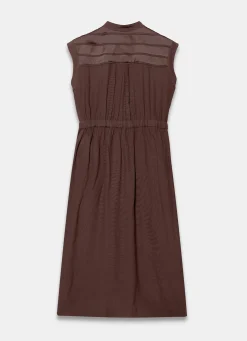 Brown Utility Midi Shirt Dress