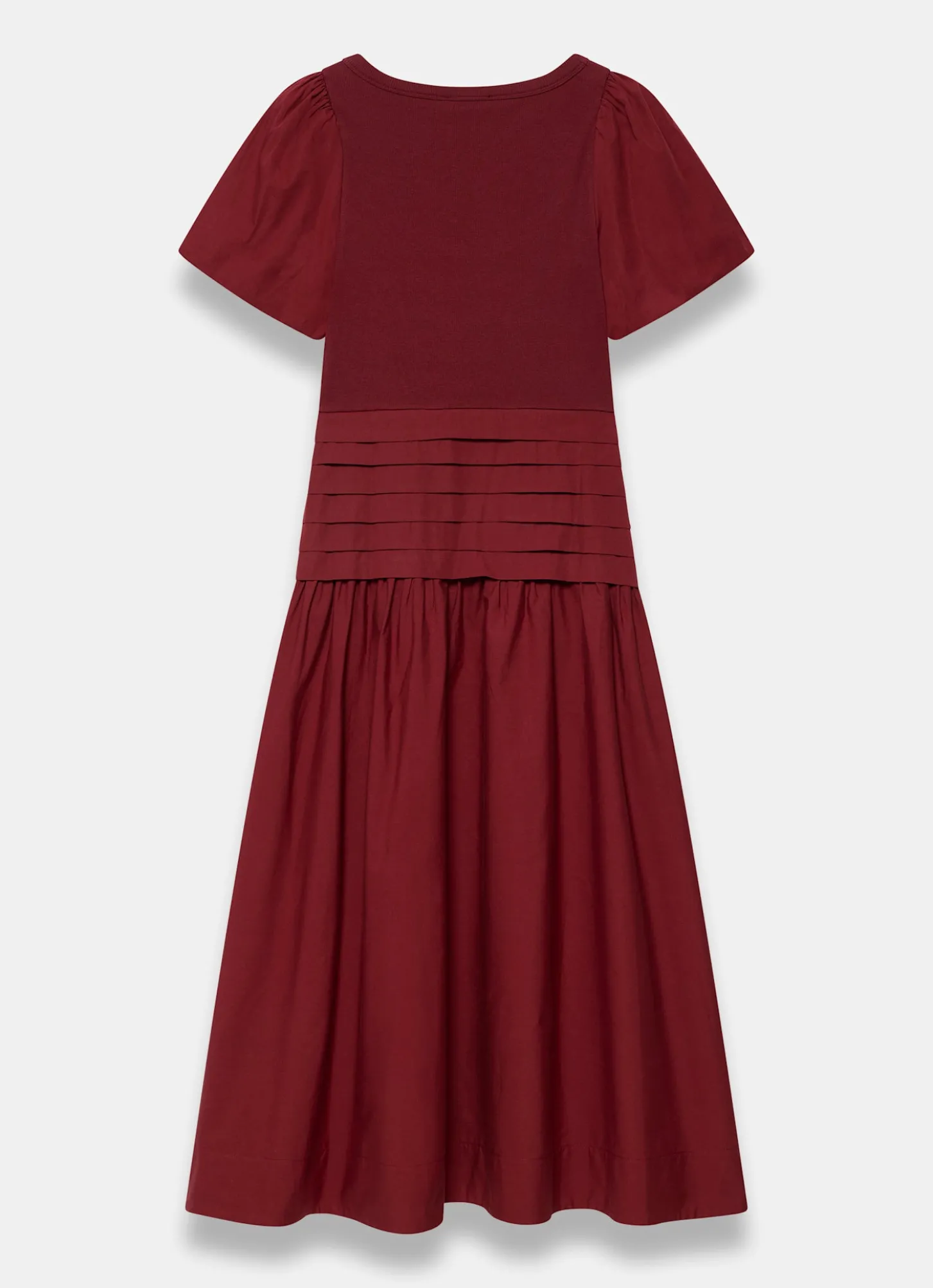 Burgundy Cotton Blend Maxi Dress