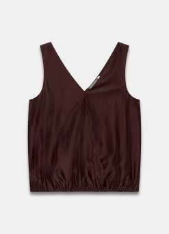 Burgundy Gathered Cami Top