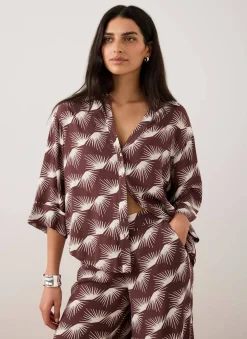 Burgundy Graphic Print Shirt