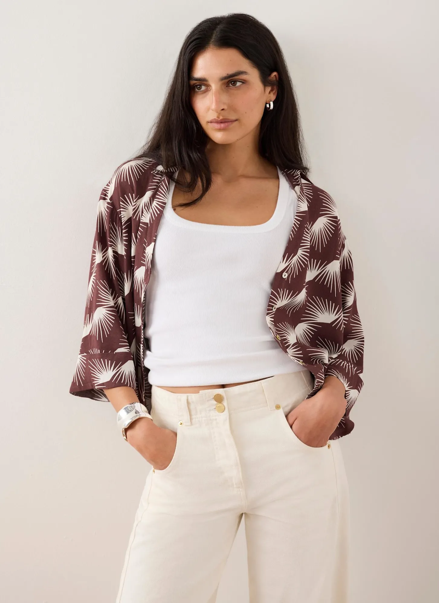 Burgundy Graphic Print Shirt