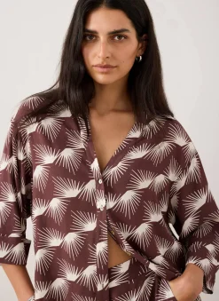 Burgundy Graphic Print Shirt