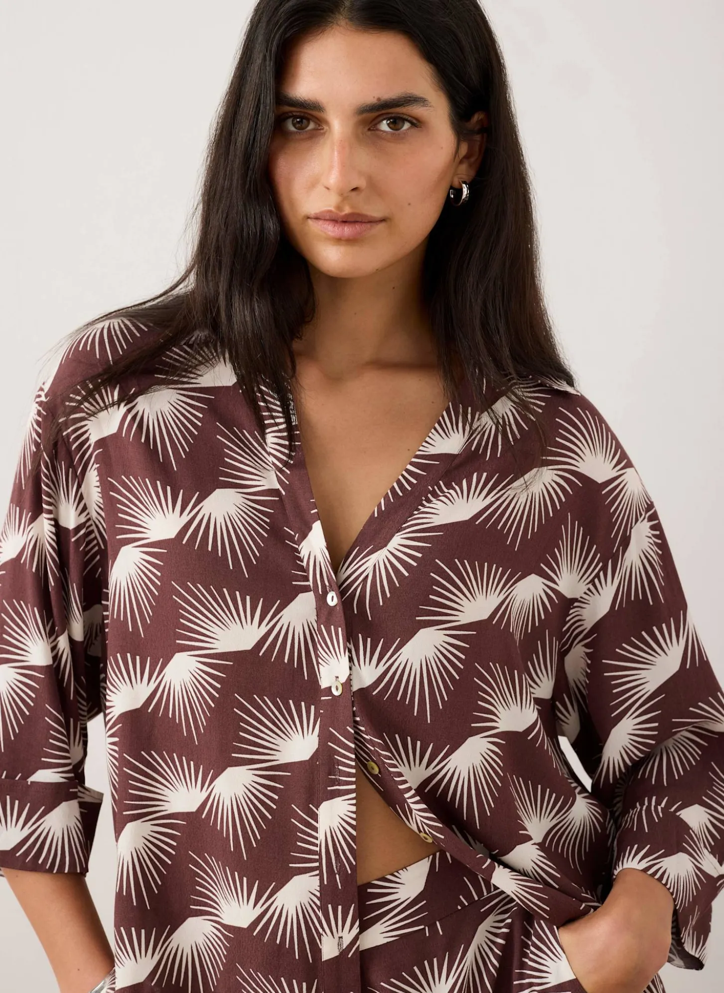 Burgundy Graphic Print Shirt