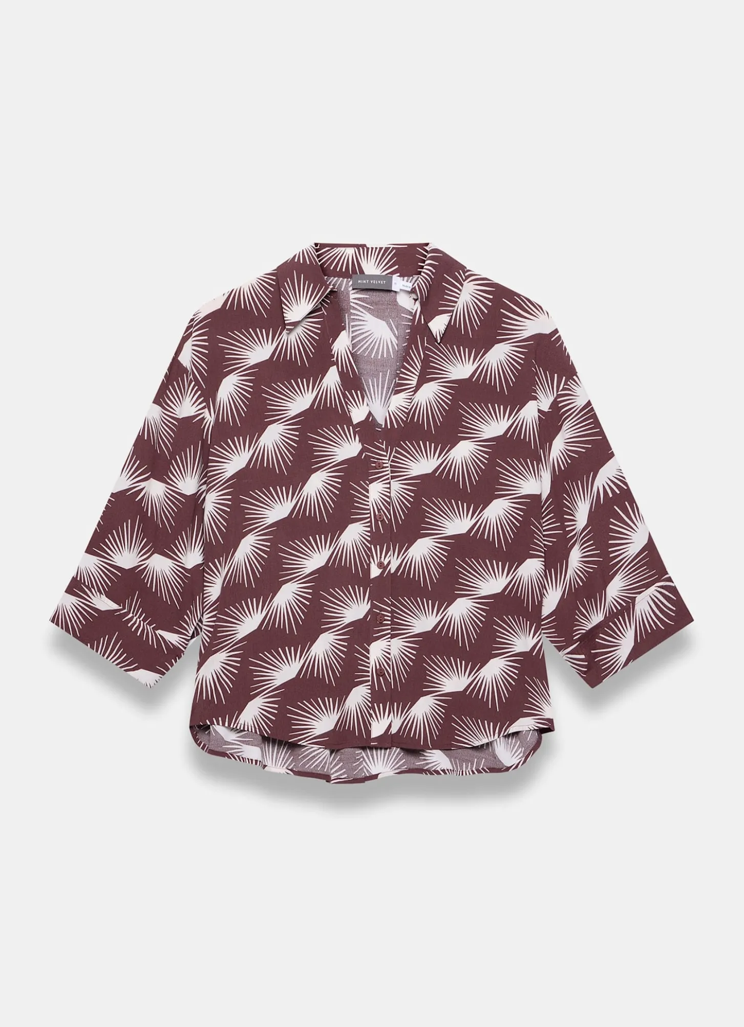 Burgundy Graphic Print Shirt