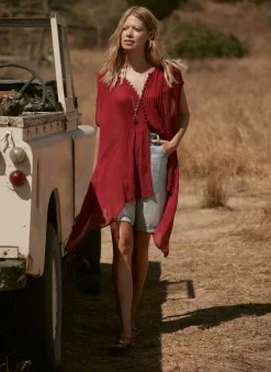 Burgundy Handkerchief Hemline Top