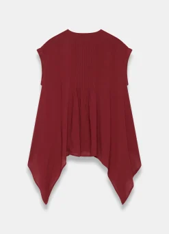 Burgundy Handkerchief Hemline Top