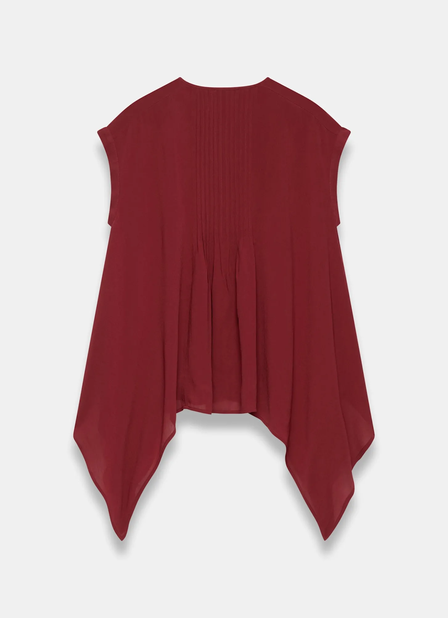 Burgundy Handkerchief Hemline Top