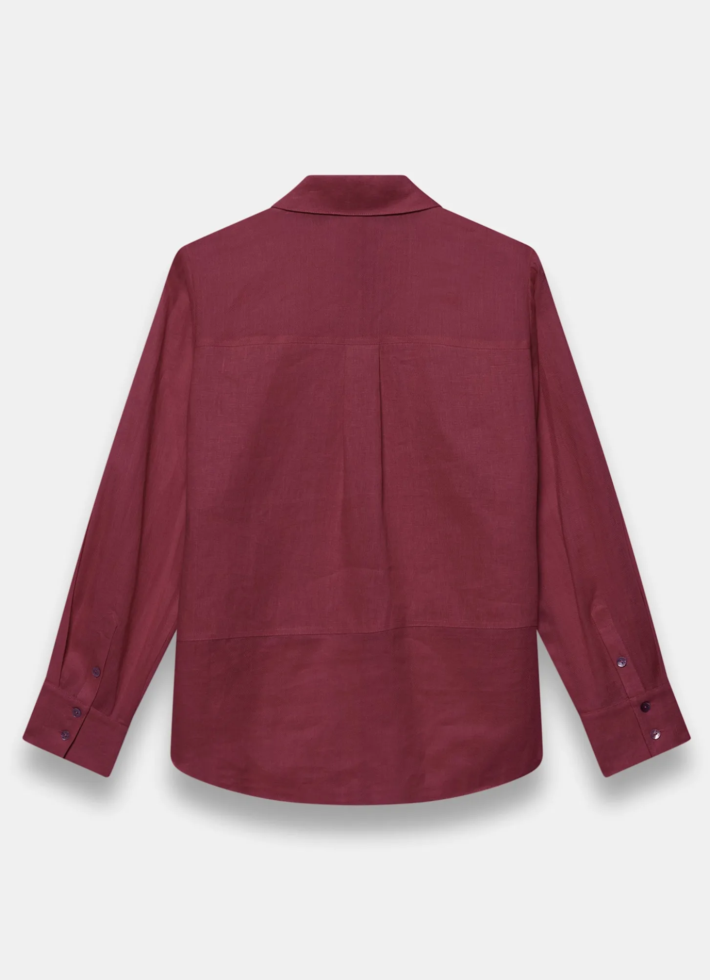 Burgundy Linen Blend Shirt