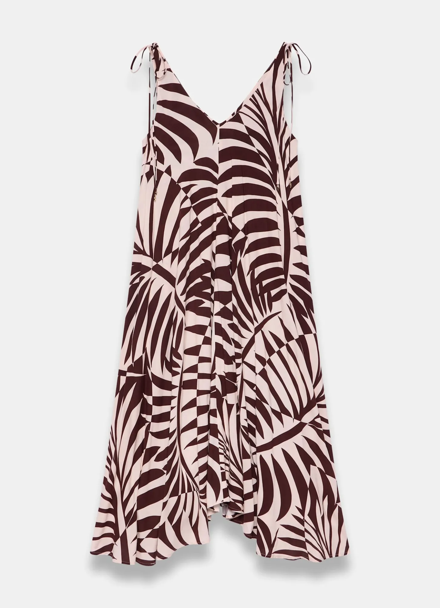 Burgundy Palm Print Maxi Dress