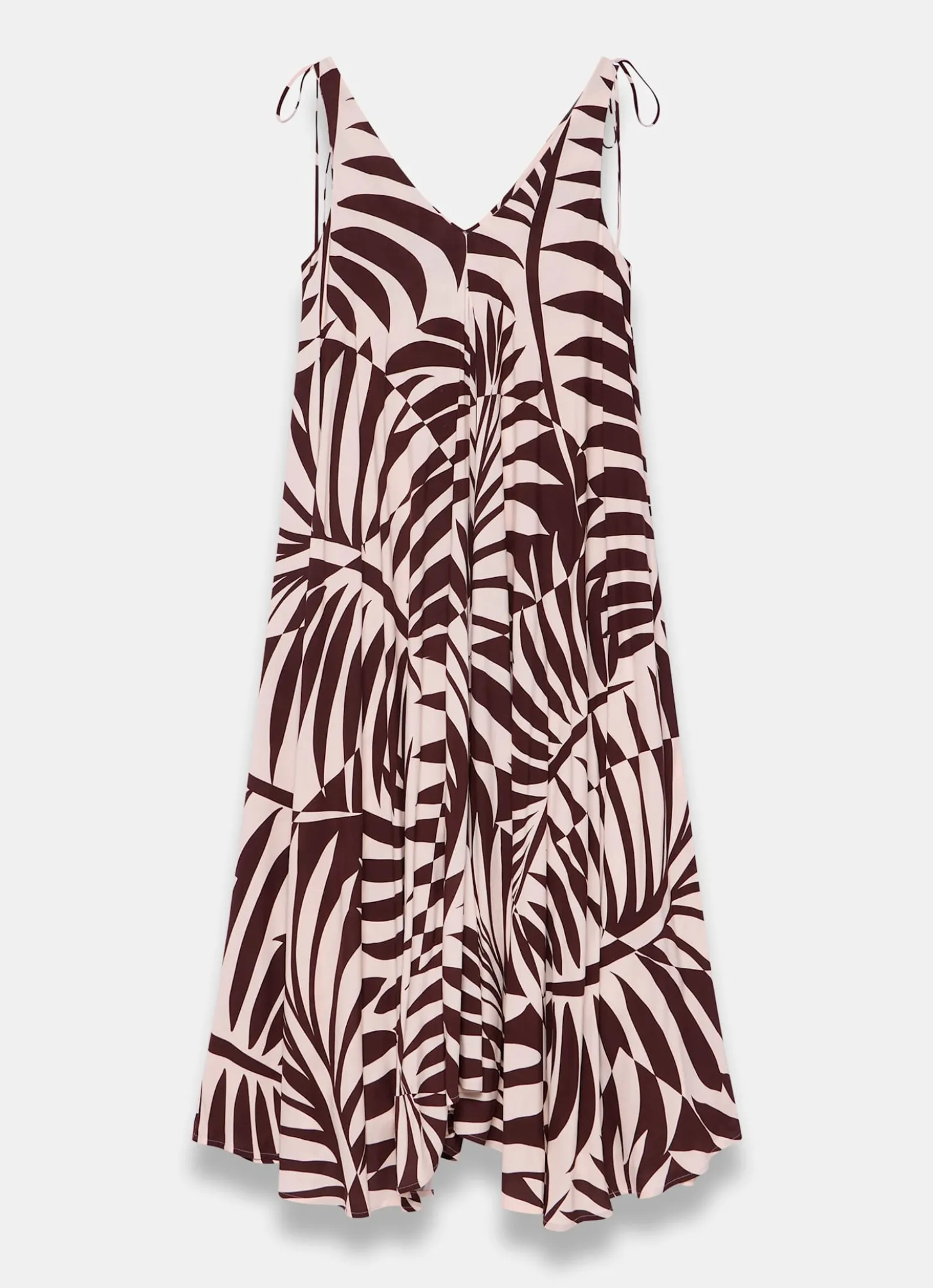 Burgundy Palm Print Maxi Dress