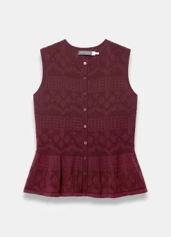 Burgundy Peplum Knit Top