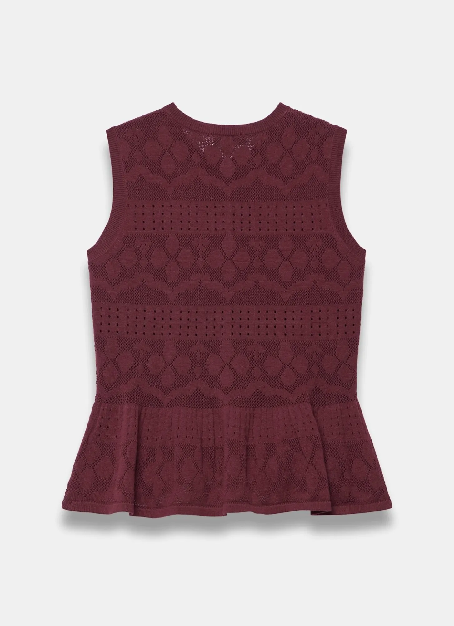 Burgundy Peplum Knit Top