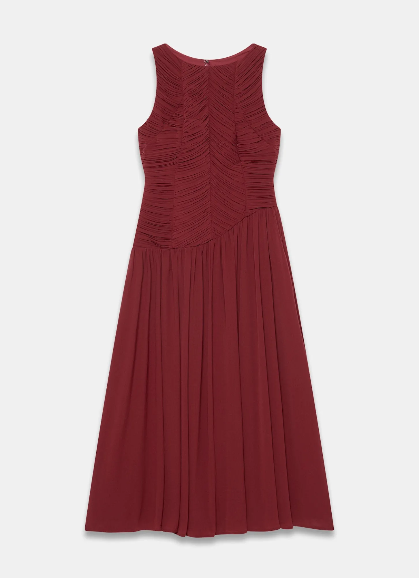 Burgundy Ruched Detail Maxi Dress