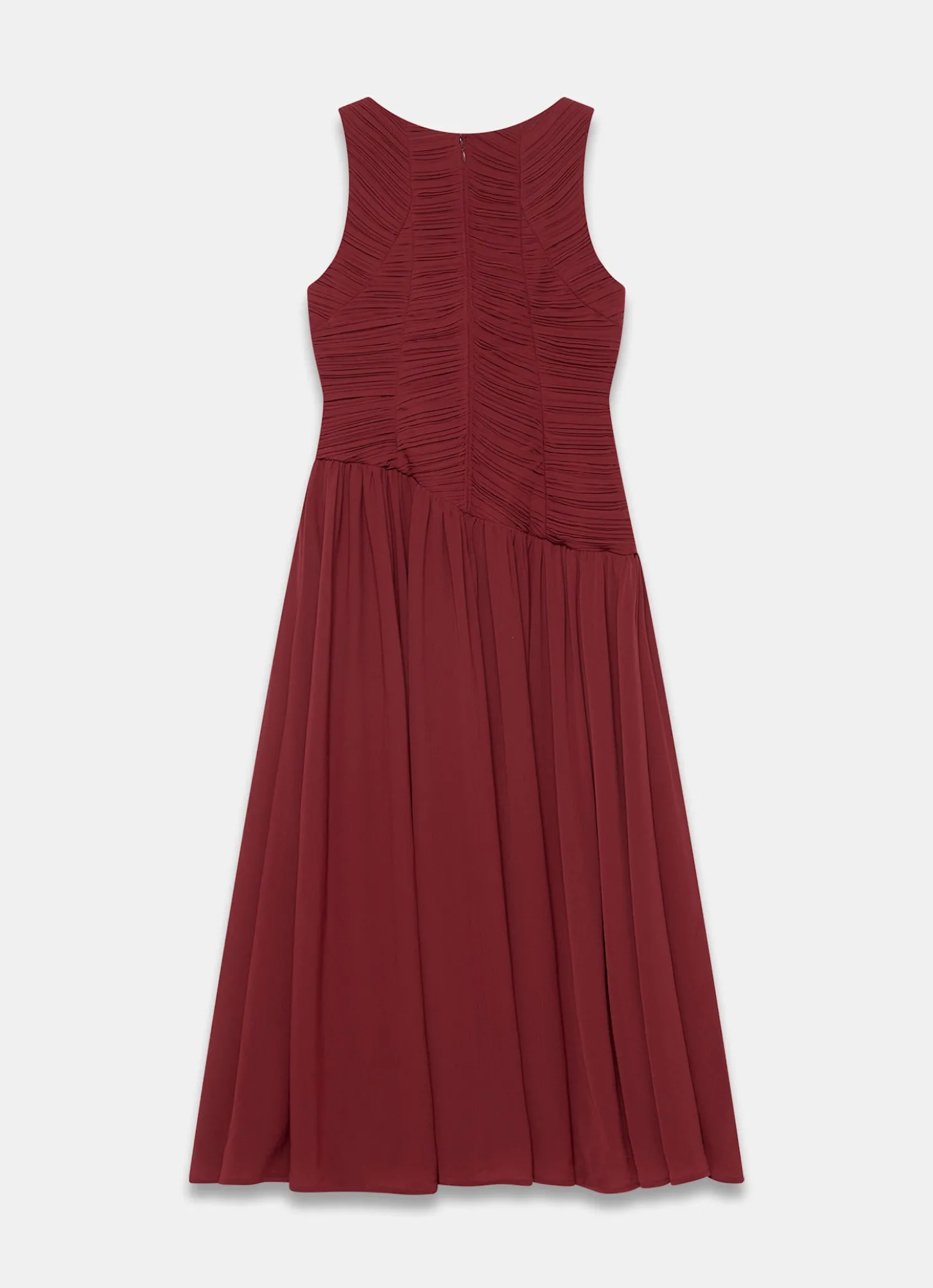 Burgundy Ruched Detail Maxi Dress