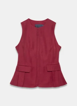 Burgundy Tailored Tie Back Waistcoat