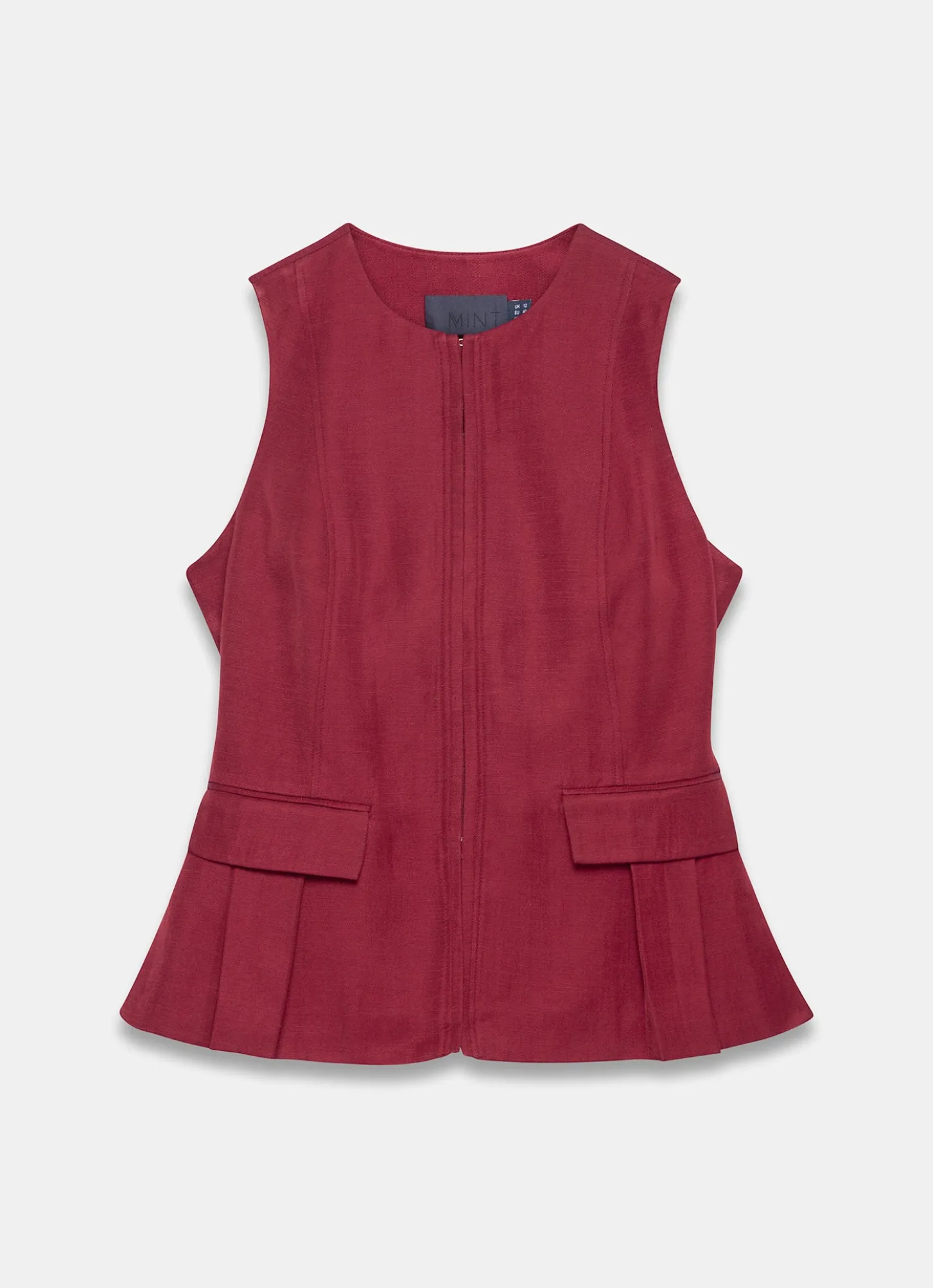 Burgundy Tailored Tie Back Waistcoat