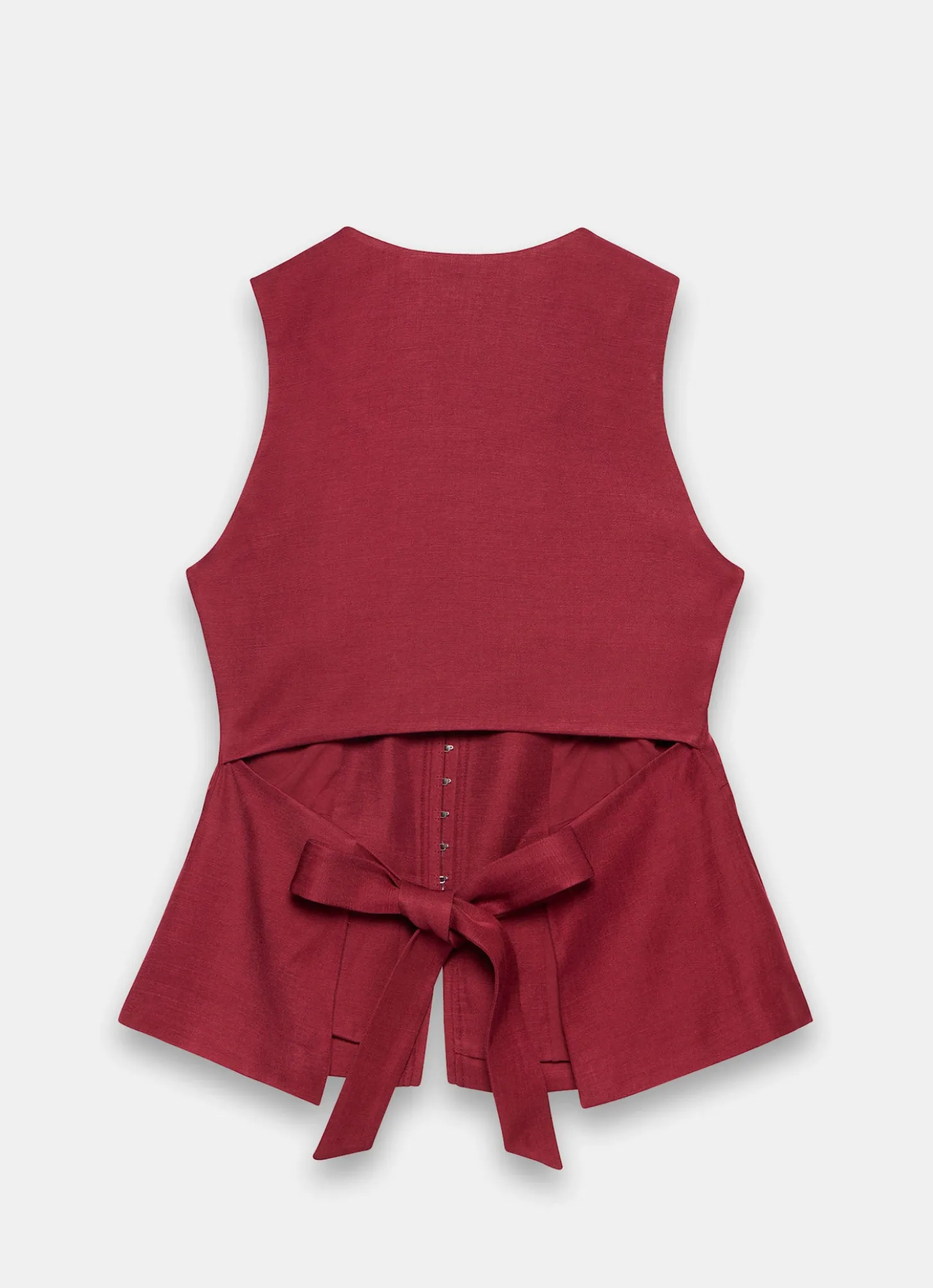 Burgundy Tailored Tie Back Waistcoat