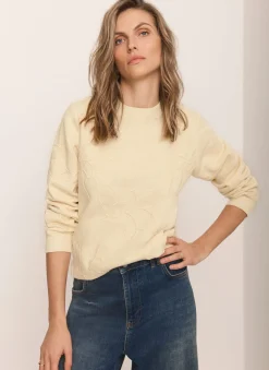 Butter Yellow Embroidered Sweatshirt