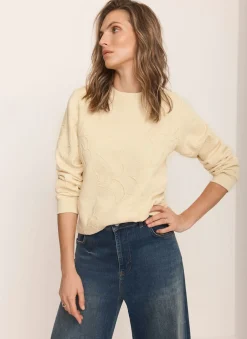 Butter Yellow Embroidered Sweatshirt