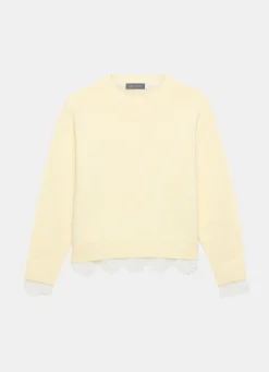 Butter Yellow Lace Hem Jumper
