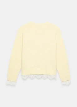 Butter Yellow Lace Hem Jumper