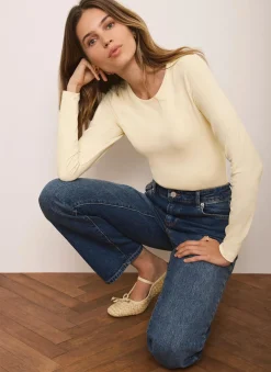 Butter Yellow Layering Crew Neck Top