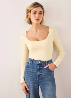 Butter Yellow Layering Scoop Neck Top