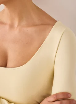 Butter Yellow Layering Scoop Neck Top