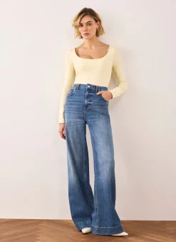 Butter Yellow Layering Scoop Neck Top