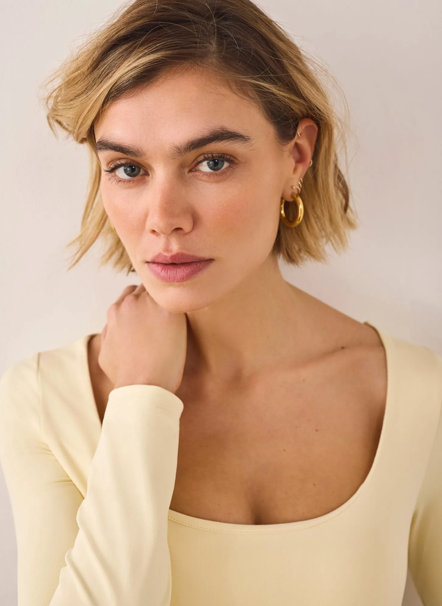 Butter Yellow Layering Scoop Neck Top
