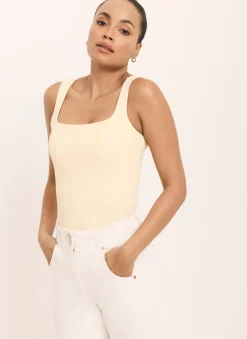 Butter Yellow Layering Scoop Neck Vest