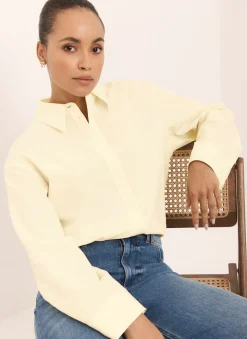 Butter Yellow Oversized Long Sleeve Shirt