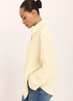 Butter Yellow Oversized Long Sleeve Shirt
