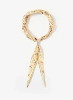 Butter Yellow Paisley Skinny Scarf