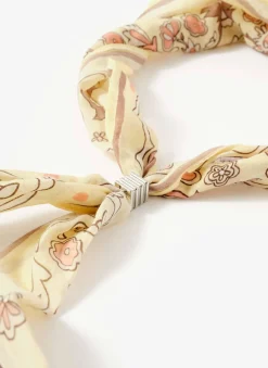 Butter Yellow Paisley Skinny Scarf